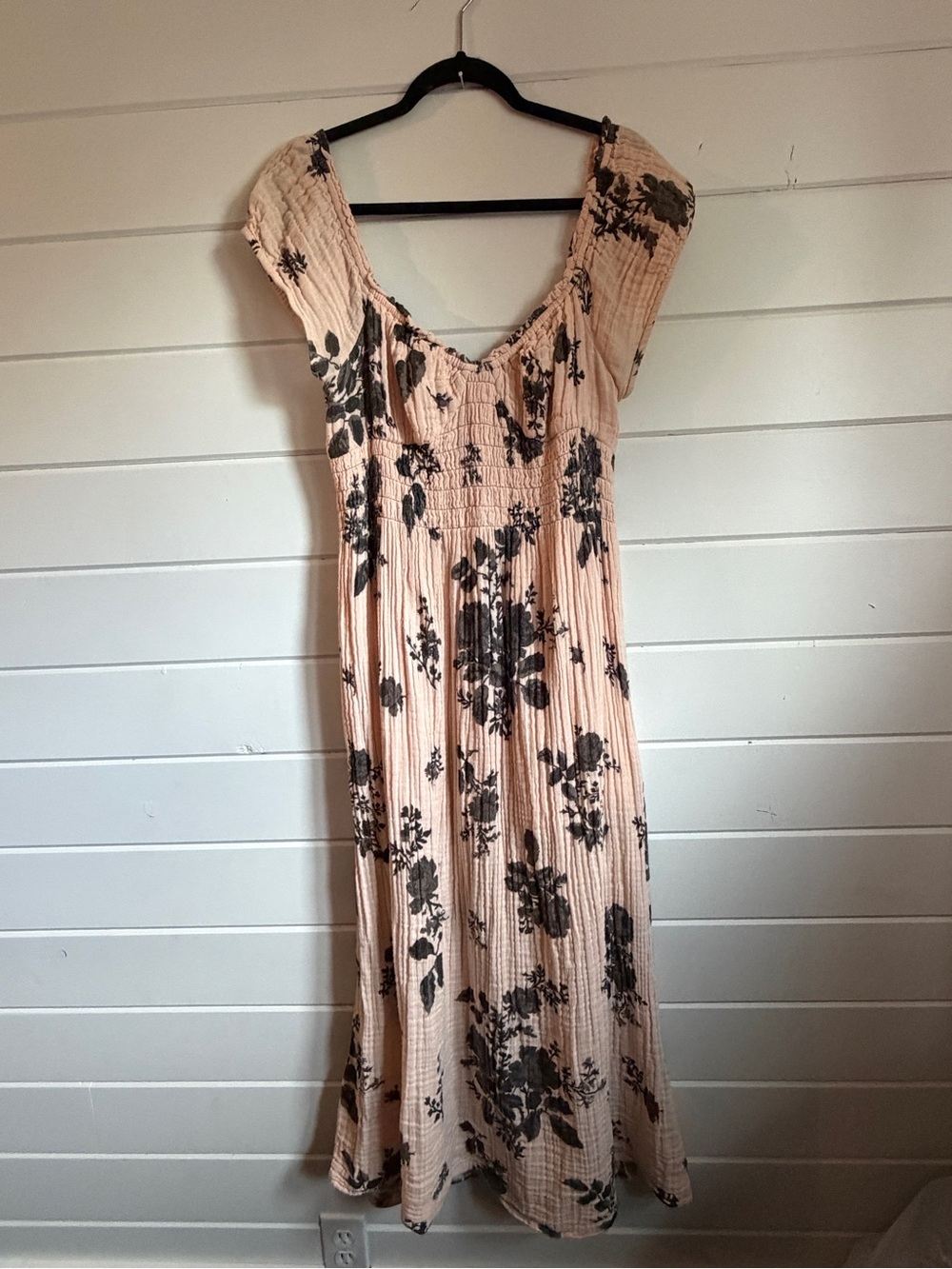 Free People Maxi Dress with Black Floral Print